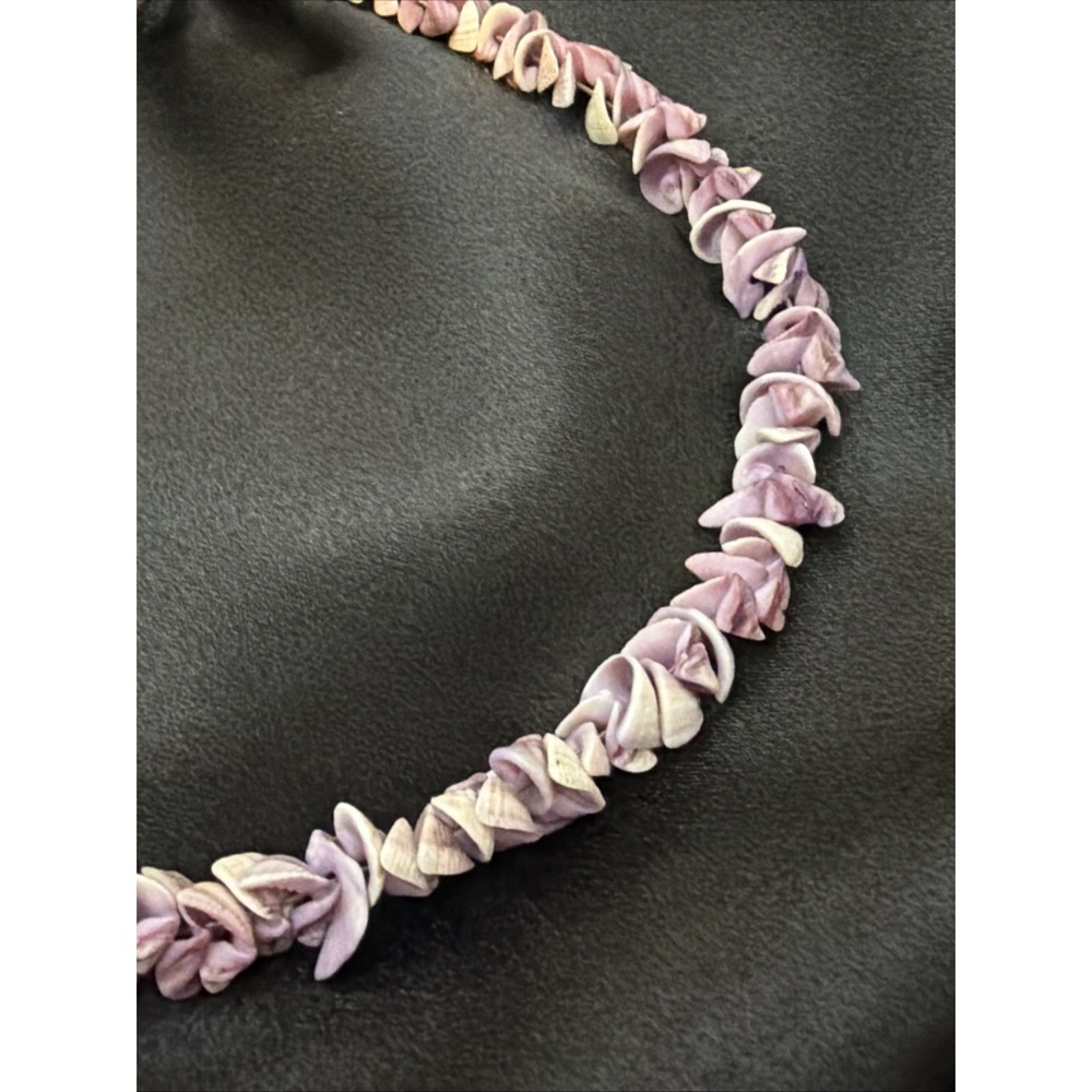 Vintage Purple Pastel Chip Seashell Choker Necklace 1980s 1990s - Picture 2 of 6